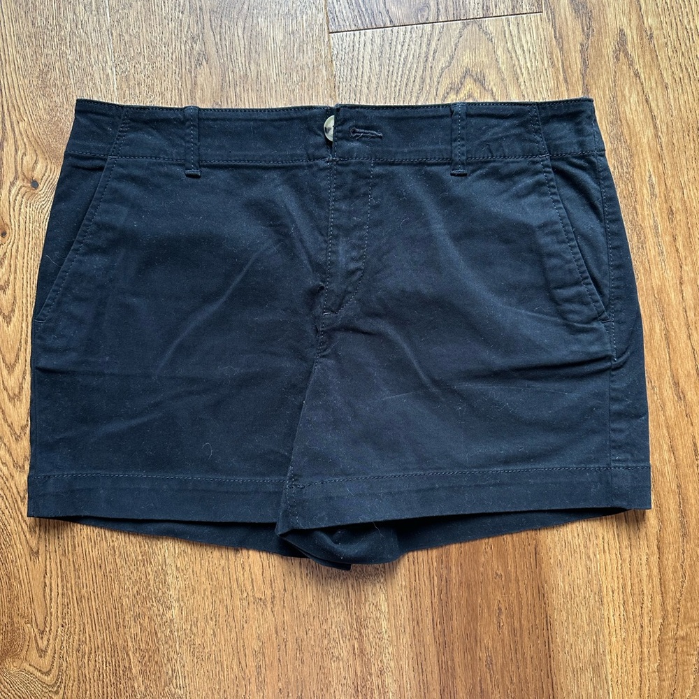 NWT LOFT The Washed Twill Short, 4", Black, Size 8